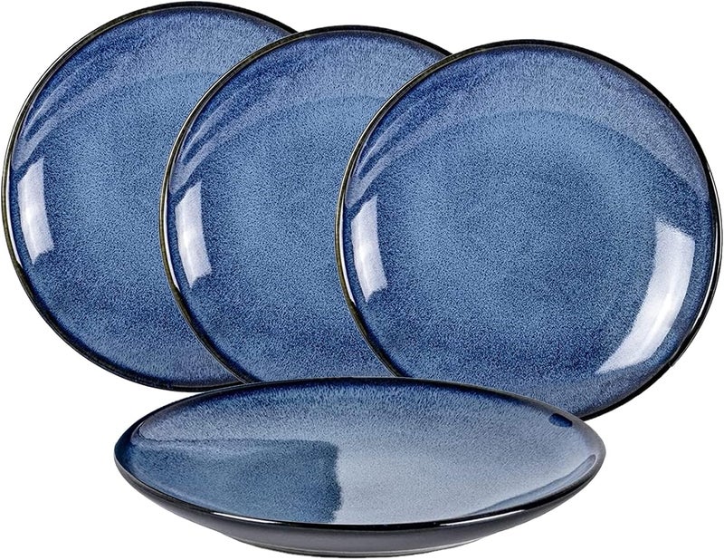 UNICASA Ceramic 1025 Inch Dinner Plates Set Porcelain Large Pasta Plate Set of 4 Reactive Glaze Serving Dishes for Steak Salad Pizza Dishwasher  Microwave Safe Blue - Image 1