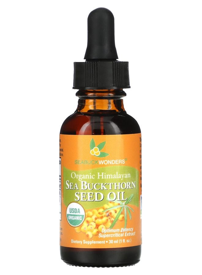 SEABUCKWONDERS زيت بذور البحر النبق الهيمالايا العضوي 1 أونصة سائلة (30 مل)