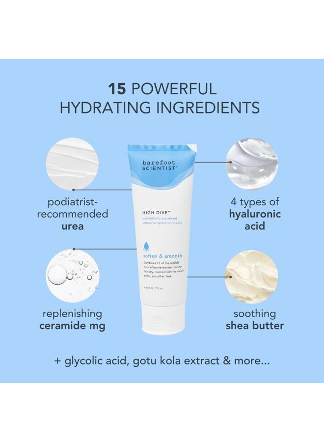 Barefoot Scientist HIGH DIVE - NEW - Intensive Hydration Therapy. Relieve Even the Driest Cracked Skin & Keep Feet Soft & Silky Smooth Year-Round. With 4 Types of Hyaluronic Acids & 5% Urea. - Image 4