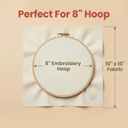 iNee Embroidery Fabric Squares Cotton, 10 Squares of 10 x 10-inch, Cream - Image 5