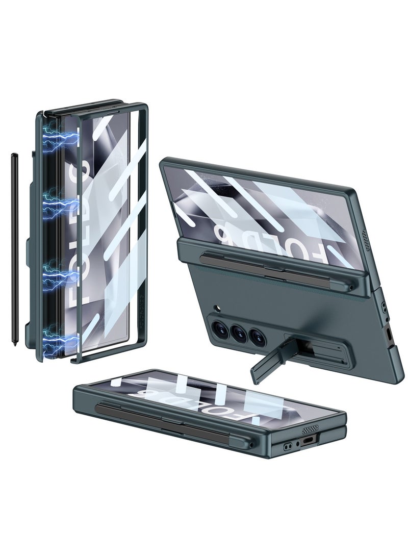 GKK - Protective Case Compatible with Samsung Galaxy Z Fold 6 , Hard Polycarbonate All in 1 [S Pen Holder & Magnetic Hinge and Screen Protector and KickStand] S PEN NOT INCLUDED - Image 1