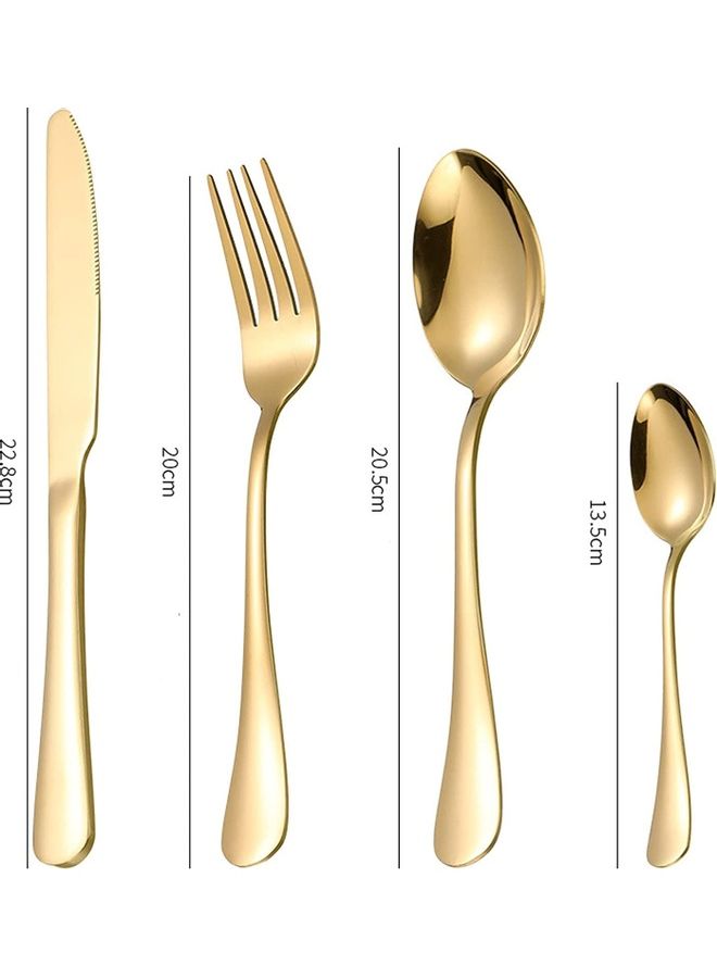 NIBEMINENT 24-Piece Cutlery Set Gold - Image 2