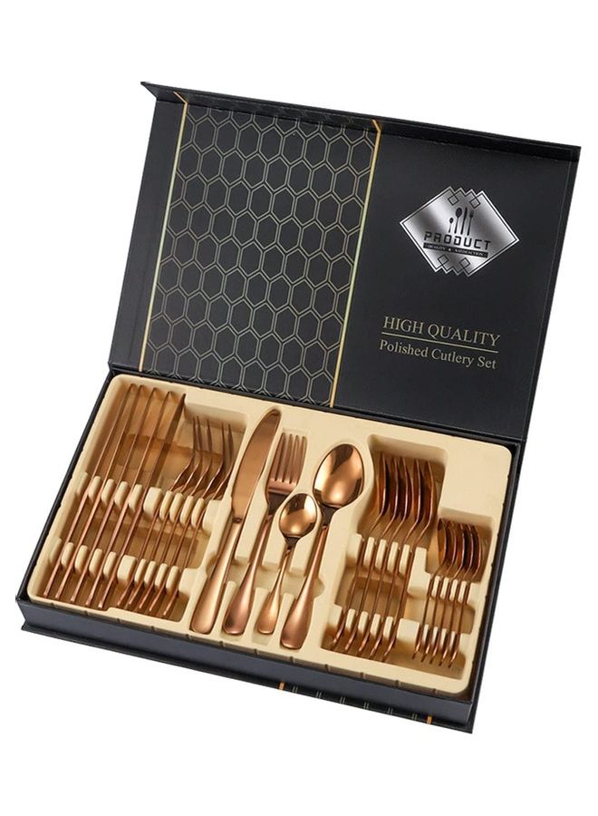 NIBEMINENT 24-Piece Cutlery Set Gold - Image 1