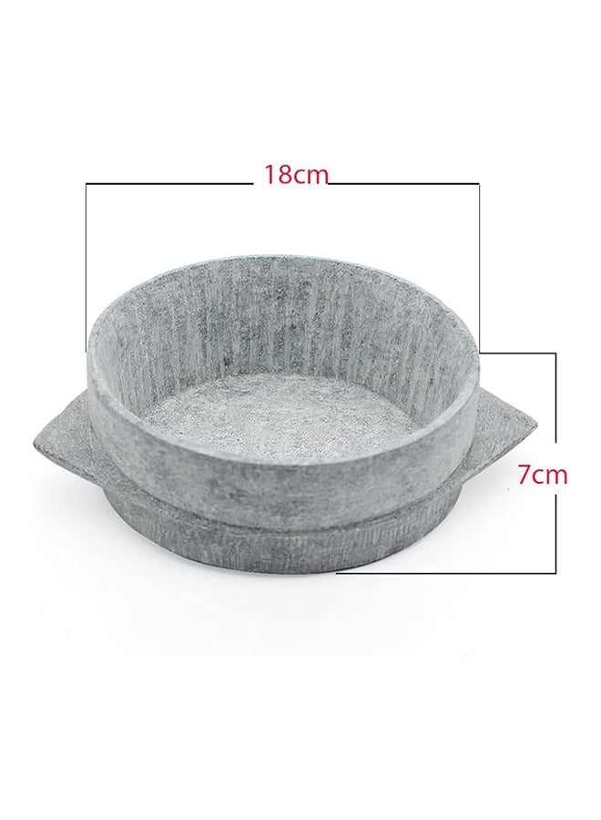 Yemeni stone cooking pot two pieces Grey 18x7 cm - Image 3