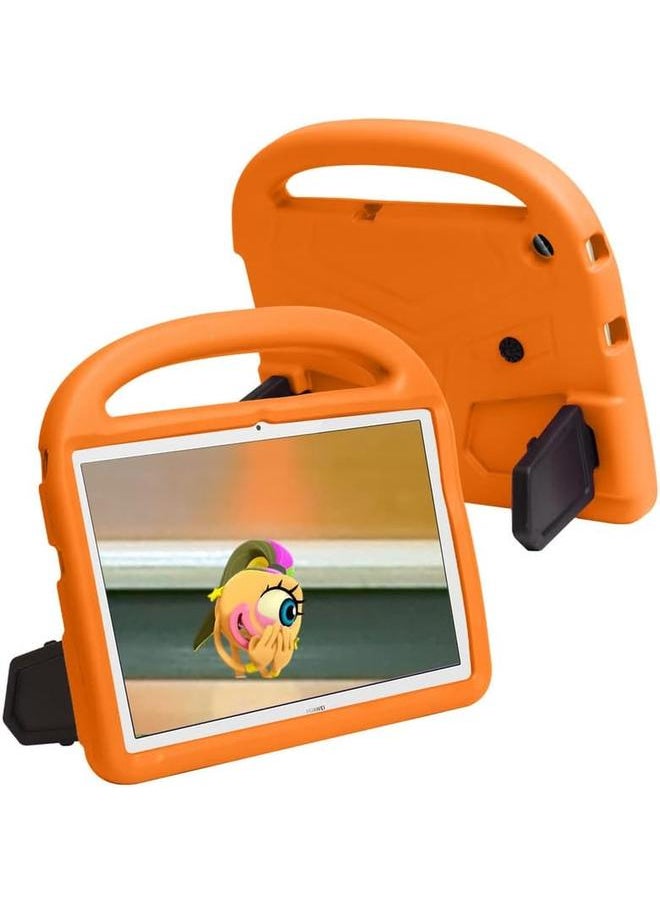 erorex - Tablet Case For Huawei Mediapad T5 10.1 Inch Kids Friendly Handle With Stand Safe Eva Foam Cover Lightweight Shockproof Protective Cover Orange - Image 1