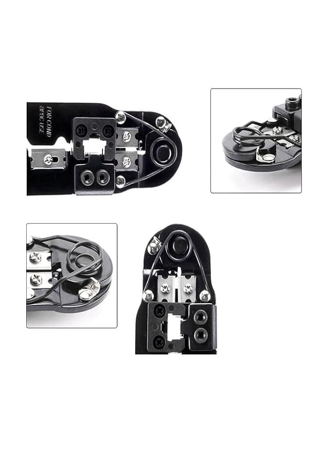 WiredCom Crimping tool kit heavy duty Cutting Striping Networking Wire Tool Kit Ratcheting Wire Crimper Tool for 8P8C rj45 Tool Kit crimping tool rj45 HT210C