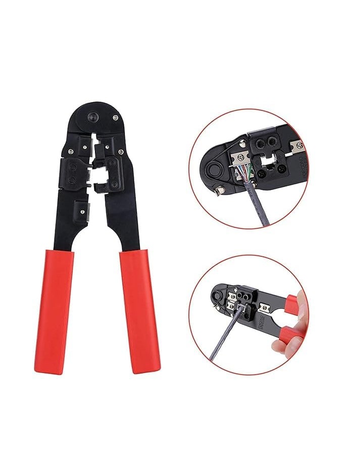 WiredCom Crimping tool kit heavy duty Cutting Striping Networking Wire Tool Kit Ratcheting Wire Crimper Tool for 8P8C rj45 Tool Kit crimping tool rj45 HT210C