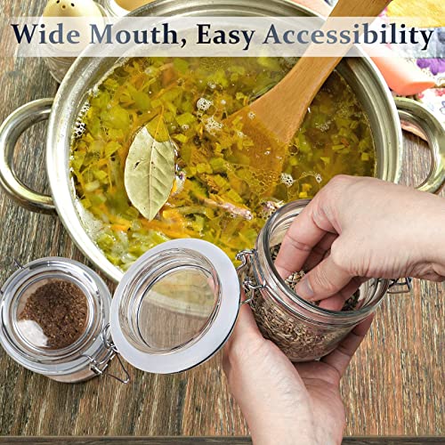 Folinstall 7 oz Glass Jars with Airtight Lids 12 Pcs, Small Mason Jars with Hinged Lids for Kitchen Storage, Canning and Pantry, Includes 3 Replacement Silicone Gaskets and Chalkboard Labels - Image 3