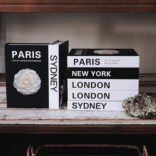 PROBENEX Urban Large 4 PCS Faux Decorative Books | Not Real Books, Cardboard Foldable Display Props | NYC London Paris Sydney City Theme Book Set | Modern Minimalist Coffee Table Decor - Image 4