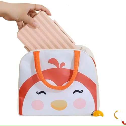INSTABUYZ 3D Printed Hot & Cold Leak Proof Lunch Bag for Office School Kids Men & Women Storage Bag with Handle Tiffin Bag (White) - Image 2