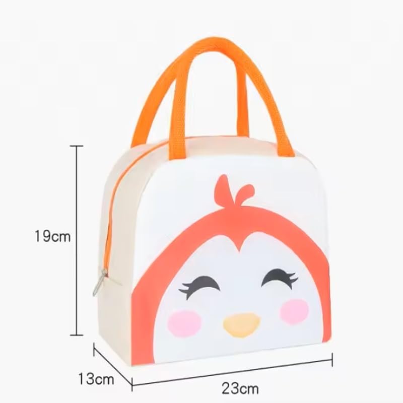 INSTABUYZ 3D Printed Hot & Cold Leak Proof Lunch Bag for Office School Kids Men & Women Storage Bag with Handle Tiffin Bag (White) - Image 4