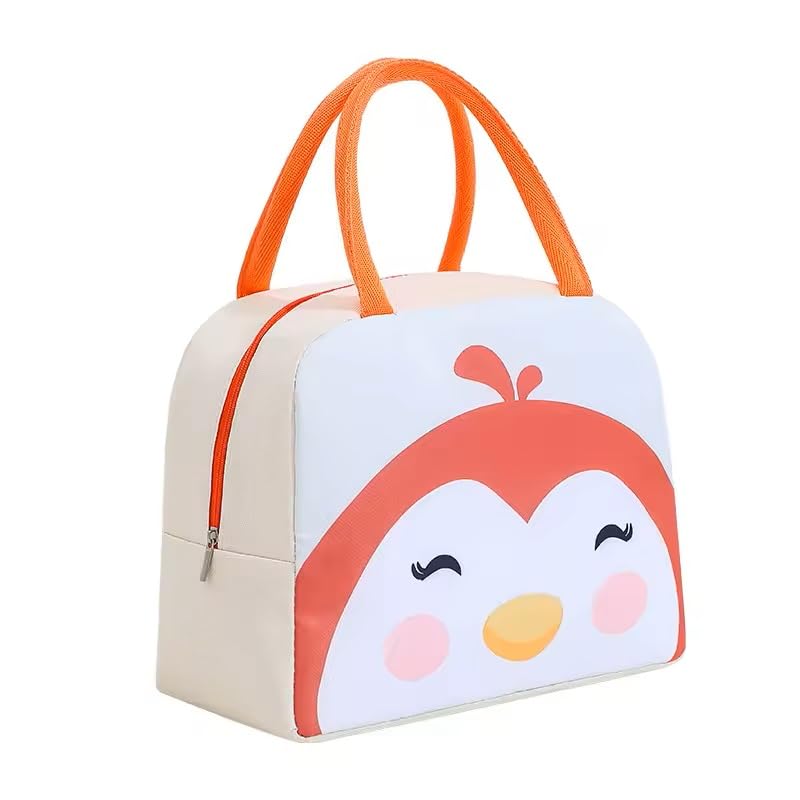 INSTABUYZ 3D Printed Hot & Cold Leak Proof Lunch Bag for Office School Kids Men & Women Storage Bag with Handle Tiffin Bag (White) - Image 3