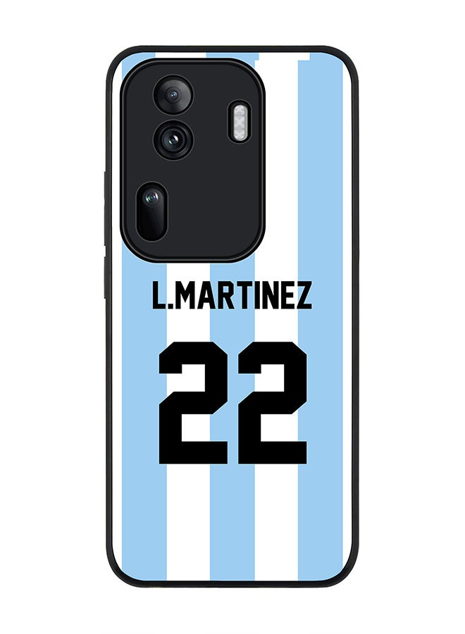 Stylizedd Rugged Black Edge Case for Oppo Reno11 Pro, Slim fit Case Thin Cover -  Football Team - Argentina, Player Name - L.Martinez - Image 1