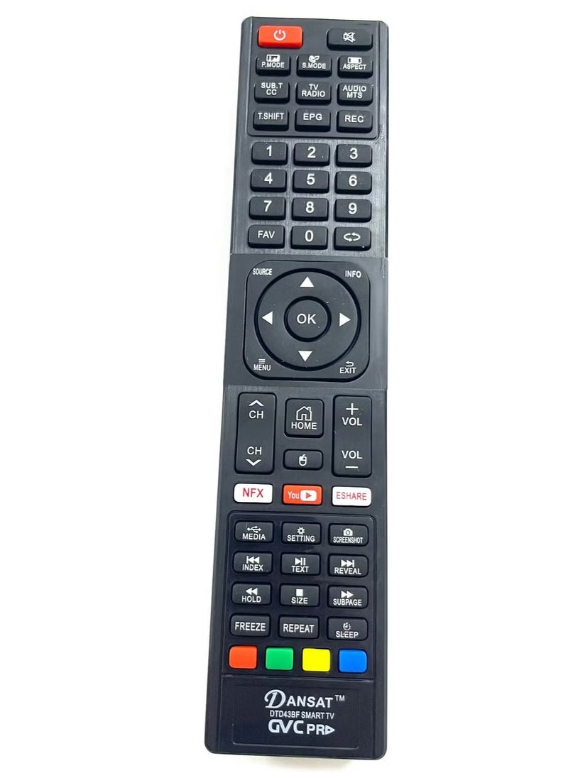 Dansat - Universal Smart TV Remote Control with Multimedia Keys and Dedicated Streaming Buttons - Image 1