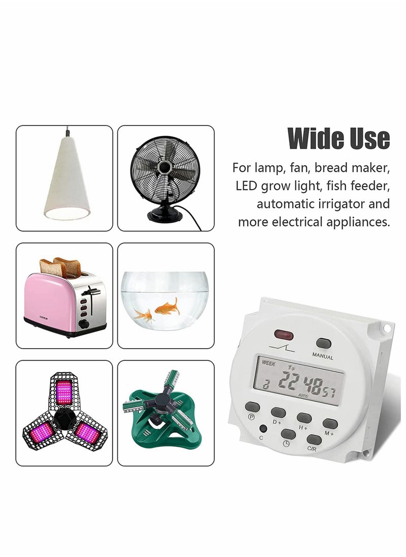 Excefore - Weekly Digital Programmable Timer Switch, Home Appliance Switch timer, 16 Independent ON/OFF Programs, for Lights Fans Bread Maker, Air Conditioner Kitchen Timer, Easy control， Smart life - Image 1
