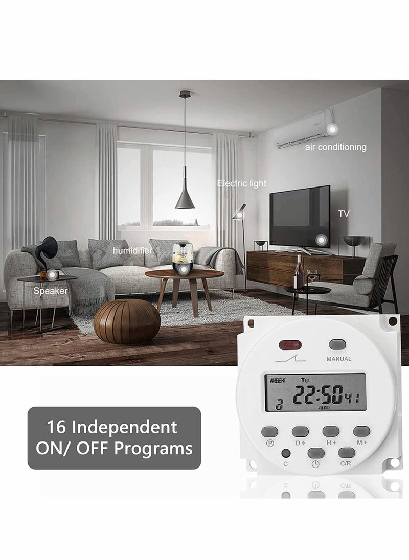 Excefore - Weekly Digital Programmable Timer Switch, Home Appliance Switch timer, 16 Independent ON/OFF Programs, for Lights Fans Bread Maker, Air Conditioner Kitchen Timer, Easy control， Smart life - Image 1