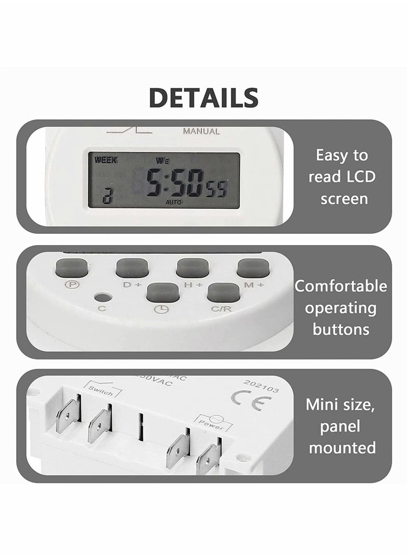 Excefore - Weekly Digital Programmable Timer Switch, Home Appliance Switch timer, 16 Independent ON/OFF Programs, for Lights Fans Bread Maker, Air Conditioner Kitchen Timer, Easy control， Smart life - Image 1
