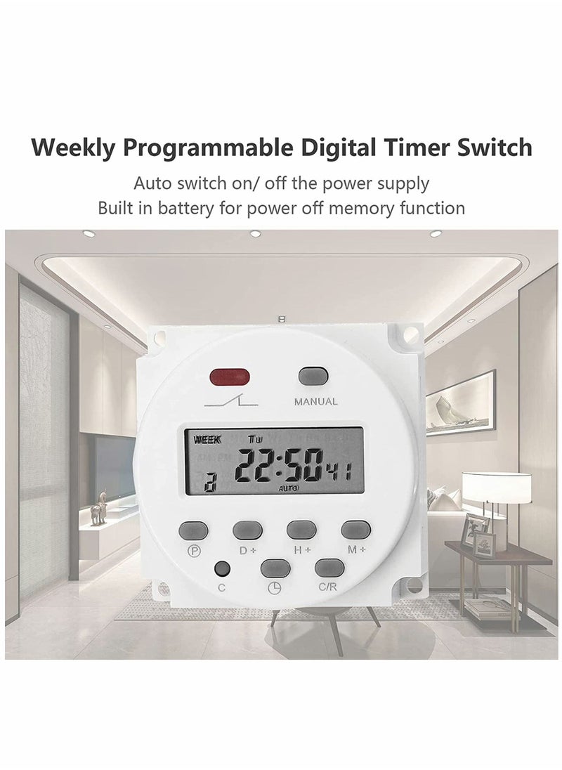 Excefore - Weekly Digital Programmable Timer Switch, Home Appliance Switch timer, 16 Independent ON/OFF Programs, for Lights Fans Bread Maker, Air Conditioner Kitchen Timer, Easy control， Smart life - Image 1