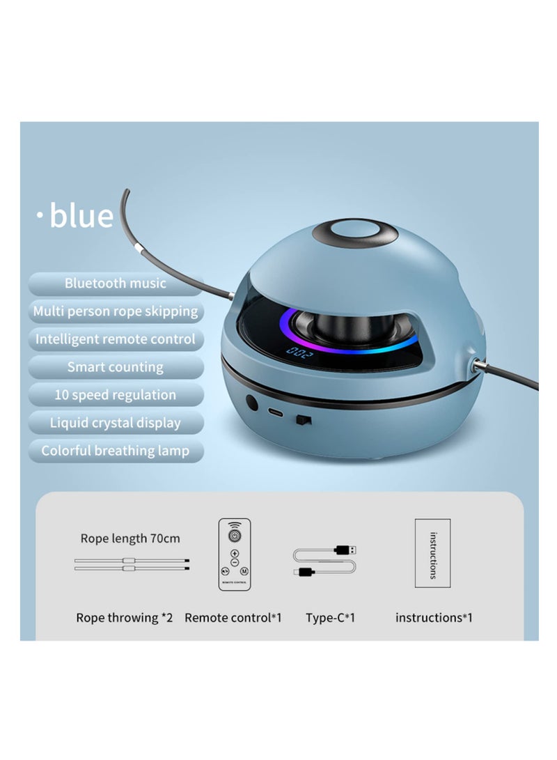 Cuken Electronic Fitness Jump Rope with 10 Speeds and Jump Counter Portable Motorized Rope Skipping Hopper Game No-Rope Design Having Fun Exercising with Smart Jump Rope Machine Equipped, Blue - Image 3