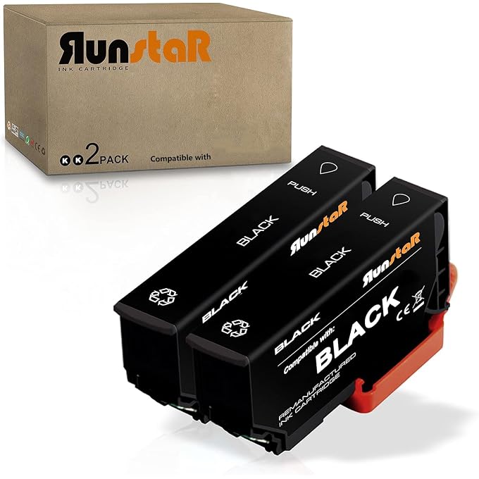Run Star Remanufactured 273XL Ink Cartridge Replacement for 273XL T273XL T273XL120 Used in Expression XP520 XP600 XP610 XP620 XP800 XP810 XP820, 2 Black