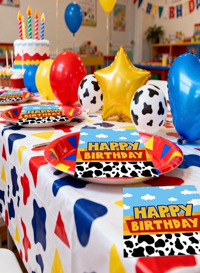 Tyotrbs Story Party Paper Napkins Inspire Game Party Napkins Supplies Decorations Cow Print Themed Blue Cloud Disposable Napkins Cartoon Theme Dinner Napkins for Birthday (Blue) - Image 5