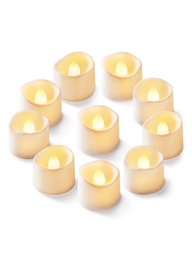 Homemory Battery Operated LED Tea Lights, Pack of 24, Flameless Votive Tealights Candle with Warm White Flickering Bulb light, Small Electric Fake Tea Candle Realistic for Wedding, Table, Gift,Outdoor - Image 1