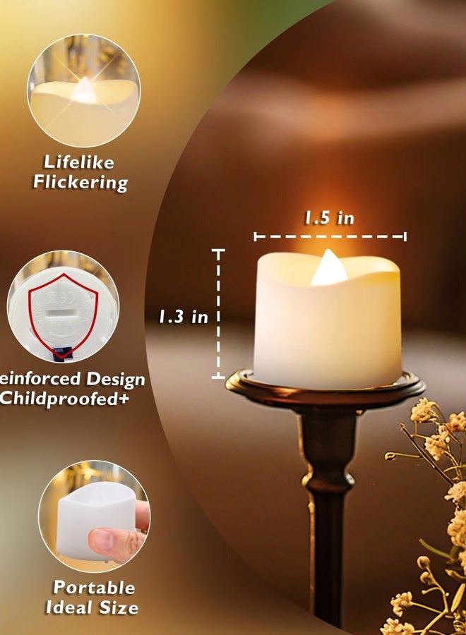 Homemory Battery Operated LED Tea Lights, Pack of 24, Flameless Votive Tealights Candle with Warm White Flickering Bulb light, Small Electric Fake Tea Candle Realistic for Wedding, Table, Gift,Outdoor - Image 5