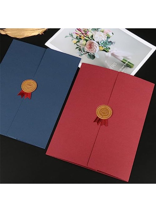 JZS Certificate Holders, Diploma Covers for A4 Paper Size Folding, Cardstock, for Award Certificates, Diplomas, Documents, Contract, Invitation Card Document Papers,Red, 6Packs - Image 5