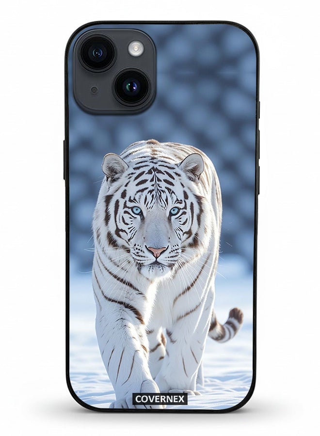 Covernex Apple iPhone 14 Protective Case Cover Printed Featuring Serene Tiger Ethereal Wildlife - Image 2