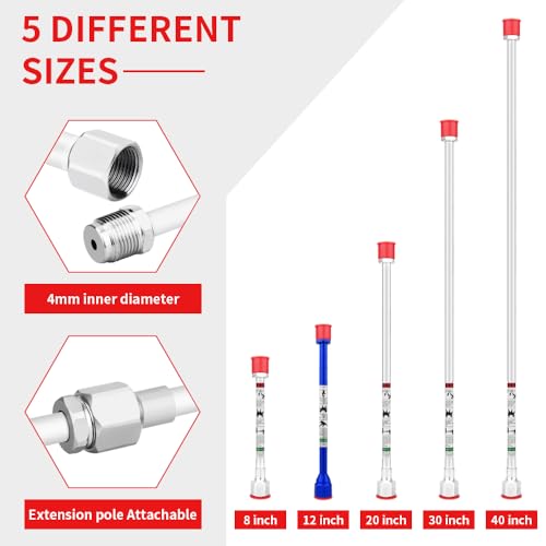 Spray Freely8 Piece Set of Extension Pole RodAirless Paint Sprayer Gun Tip Extension Polewith Swivel Joint Reversible Spray Tips and Tip Guard Protector 8in 12in 20in 30in 40in - Image 3