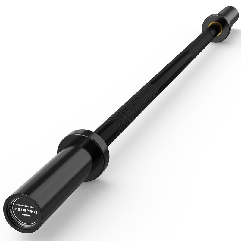 HANDBODE Short Olympic Barbell 4 ft, 2 Inch Weight Bar for Strength Training, Weightlifting, Squat, Hip Thrust, Deadlift, Bench Press, Hard Chrome, Knurled Grip, 500lb Capacity, Black, Home Gym - Image 1