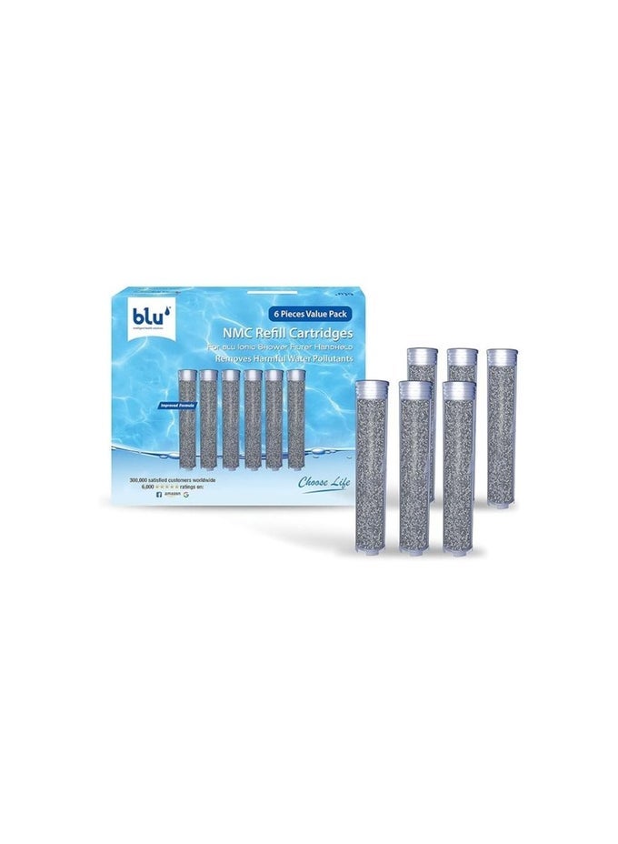 NMC REFILL CARTRIDGE FOR HANDHELD IONIC SHOWER FILTER - NANO MOLECULAR CLUSTER TECHNOLOGY - COMBO PACK (6 UNITS VALUE PACK)