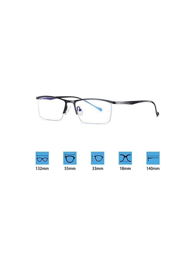 بروماس نظارات ألعاب الكمبيوتر تحجب الضوء الأزرق للرجال بإطار نظارة معدني بنصف حافة + حافظة، مضادة للوهج ومضادة لإجهاد العين ومضادة للتعب - Image 4