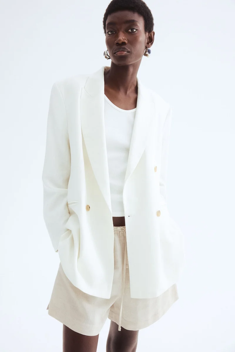 اتش اند ام شورت بحبل من مزيج الكتان