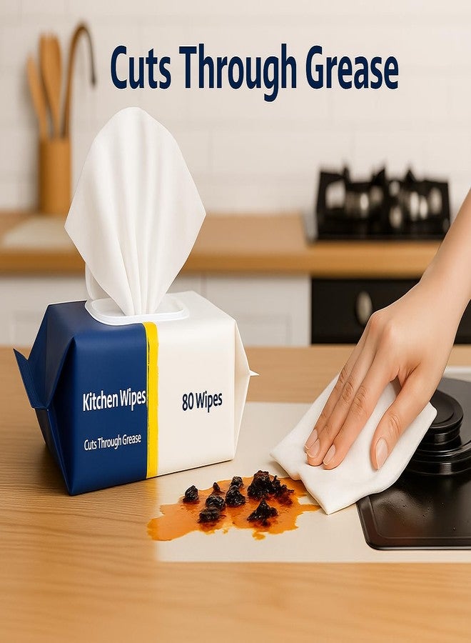 KIRMIT Premium all purpose cleaning DIsposable wet wipes, Ideal for Home, kitchen, House hold items, sanitary items etc. (Pack of 1, 80 wipes) - Image 4