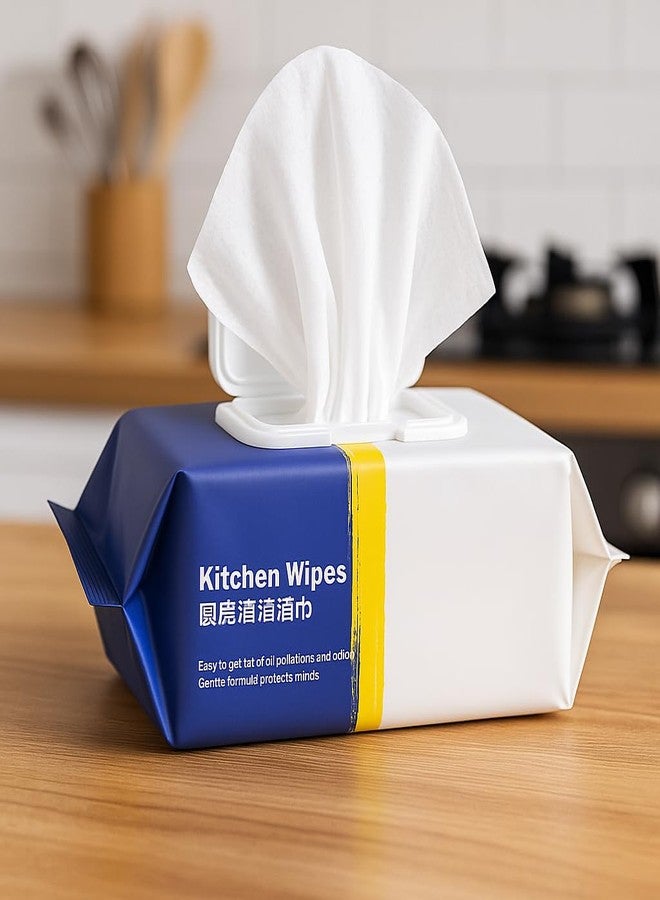 KIRMIT Premium all purpose cleaning DIsposable wet wipes, Ideal for Home, kitchen, House hold items, sanitary items etc. (Pack of 1, 80 wipes) - Image 1