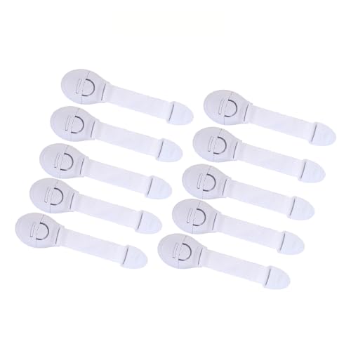 BabySafeHouse Safety Lock for Cabinet, Drawer, Fridge, Cupboard for Child & Infant Safety, Furniture Latch with 3M Adhesive (Pack of 10) (White) - Image 1