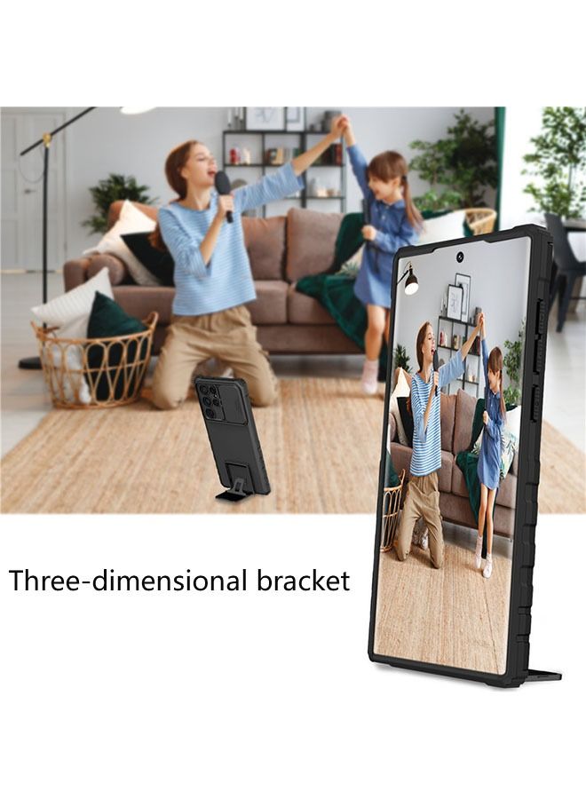 أوشن سامسونج غالاكسي S23 الترا الهاتف المحمول حالة ( أسود ) ، تبو المواد ، والآلات العسكرية المضادة للسقوط وامتصاص الصدمات ، مع انزلاق غطاء عدسة حماية قوس قابل للتعديل - Image 5