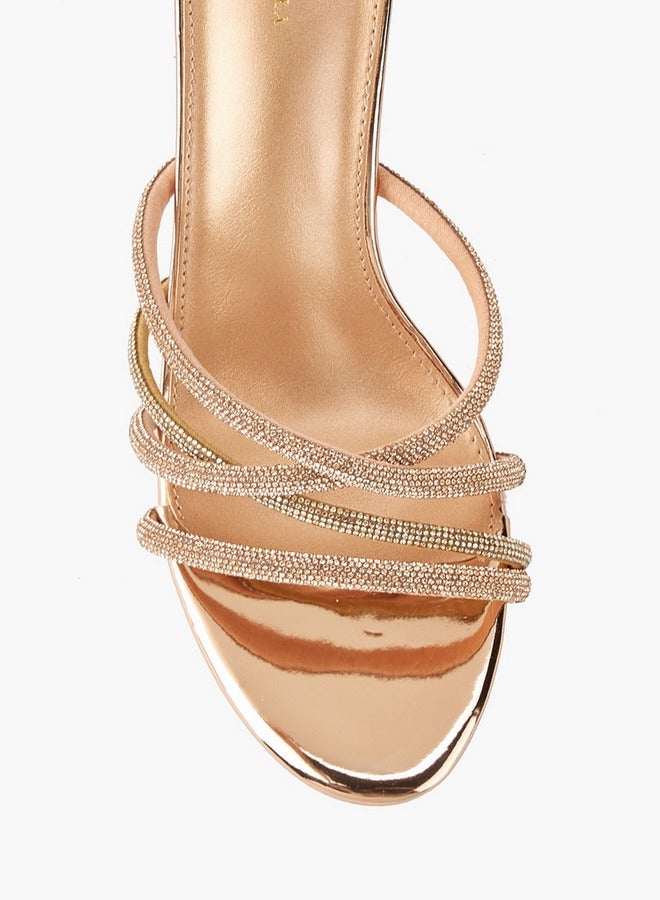 Flora Bella By Shoexpress Embellished Slip-On Sandals with Stiletto Heels - Image 4