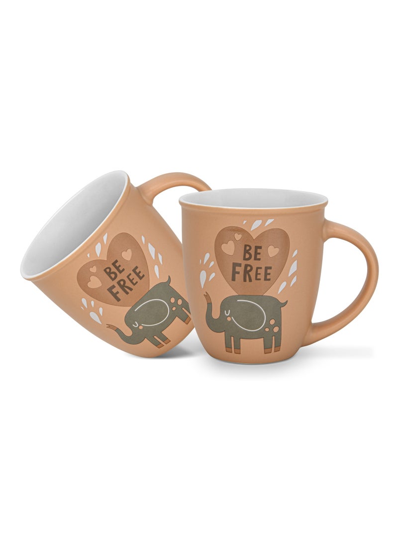 Fissman أكواب 2 قطعة 380 مل كن حراً جديدة من البورسلين العظمي - Image 1