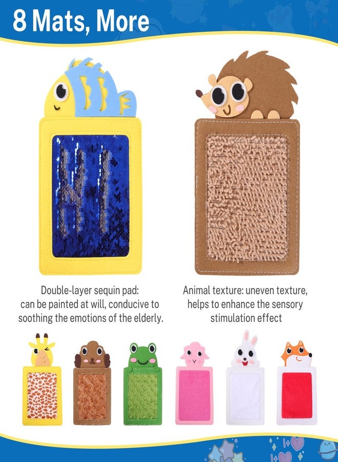 lefeke 8 Animal-Themed Sensory mats for Seniors with Alzheimer's Disease, Tactile Textured Sensory Pads Wall Panel, Calming & Comforting Activities for Adults with Dementia, Dementia Products for Elderly - Image 2
