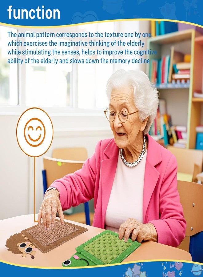 lefeke 8 Animal-Themed Sensory mats for Seniors with Alzheimer's Disease, Tactile Textured Sensory Pads Wall Panel, Calming & Comforting Activities for Adults with Dementia, Dementia Products for Elderly - Image 4