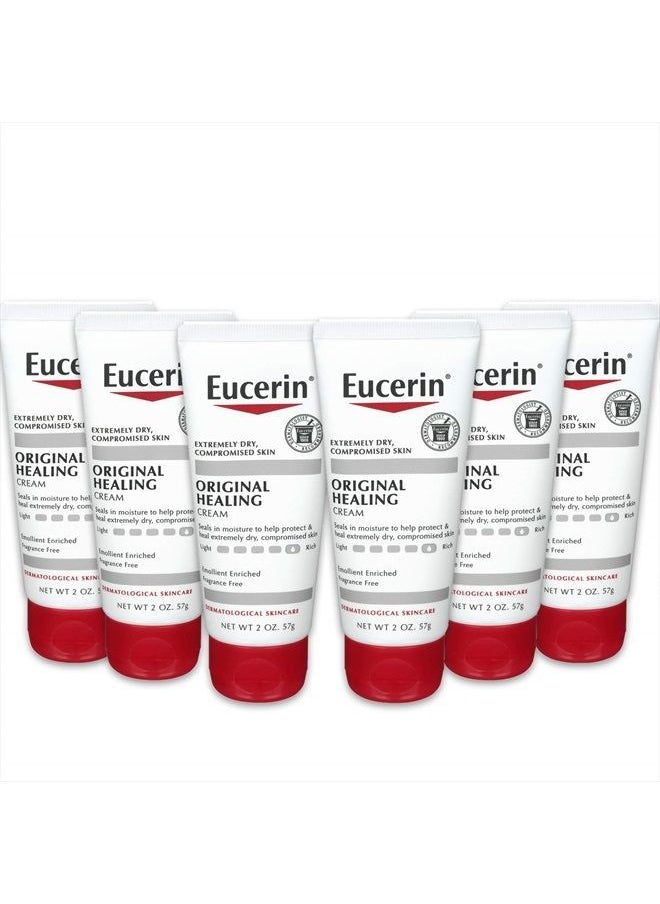 Eucerin - Original Healing Cream - Fragrance Free, Rich Lotion for Extremely Dry Skin - 2 Ounce (Pack of 6) - Image 1