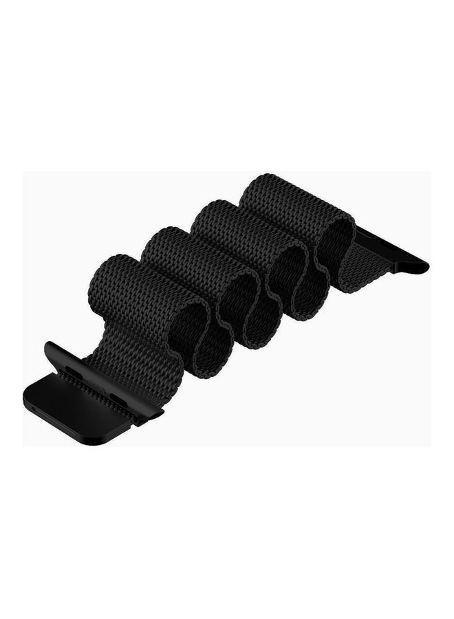 Milanese Loop Stainless Steel Replacement Band For Apple Watch Series 7/6/SE/5/4/3/2/1 42/44/45mm Black - Image 2