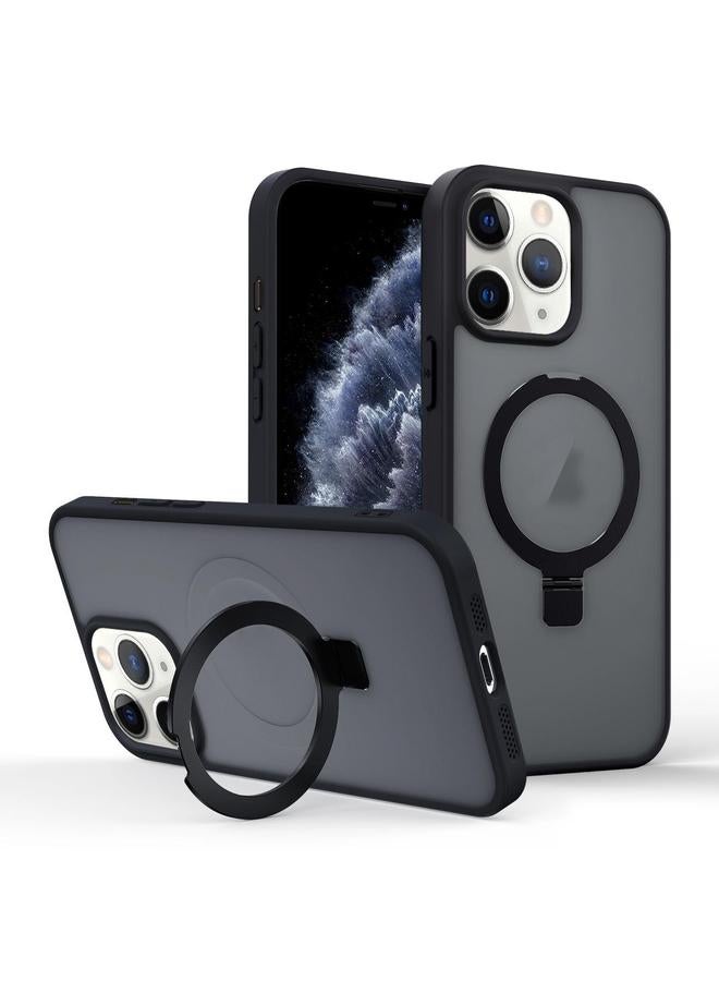 S-TOP Case For iPhone 11 Pro Skin-feel Ring MagSafe Holder Phone Case - Image 1