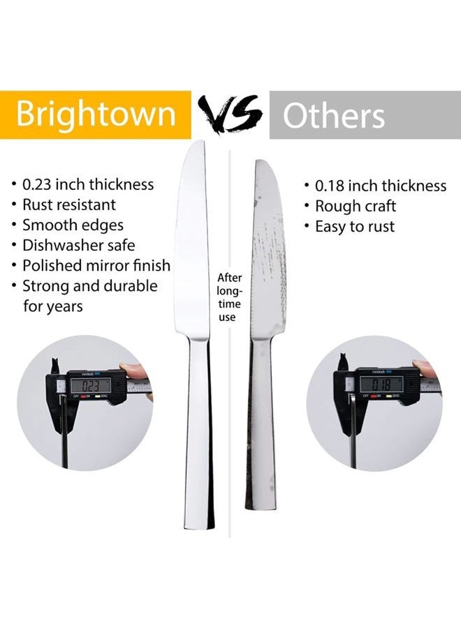 Brightown 65 Piece Silverware Flatware Cutlery Set, Stainless Steel Fork Spoon Knife Sets for 12, Dishwasher Safe,Ergonomic Design Size and Weight - Image 5