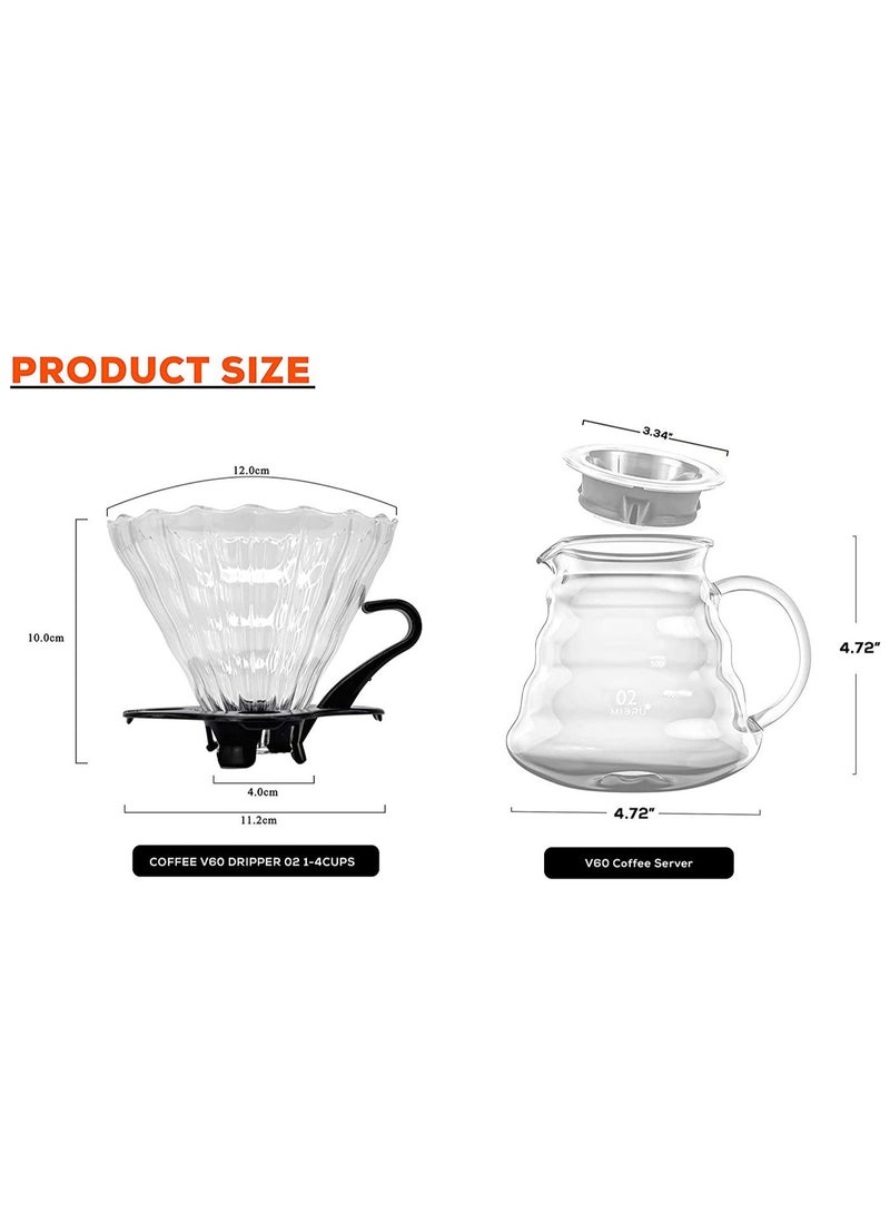 Mibro Manual V60 Hand Drip Coffee Maker 600ml Set Pack Of 2 - Image 4