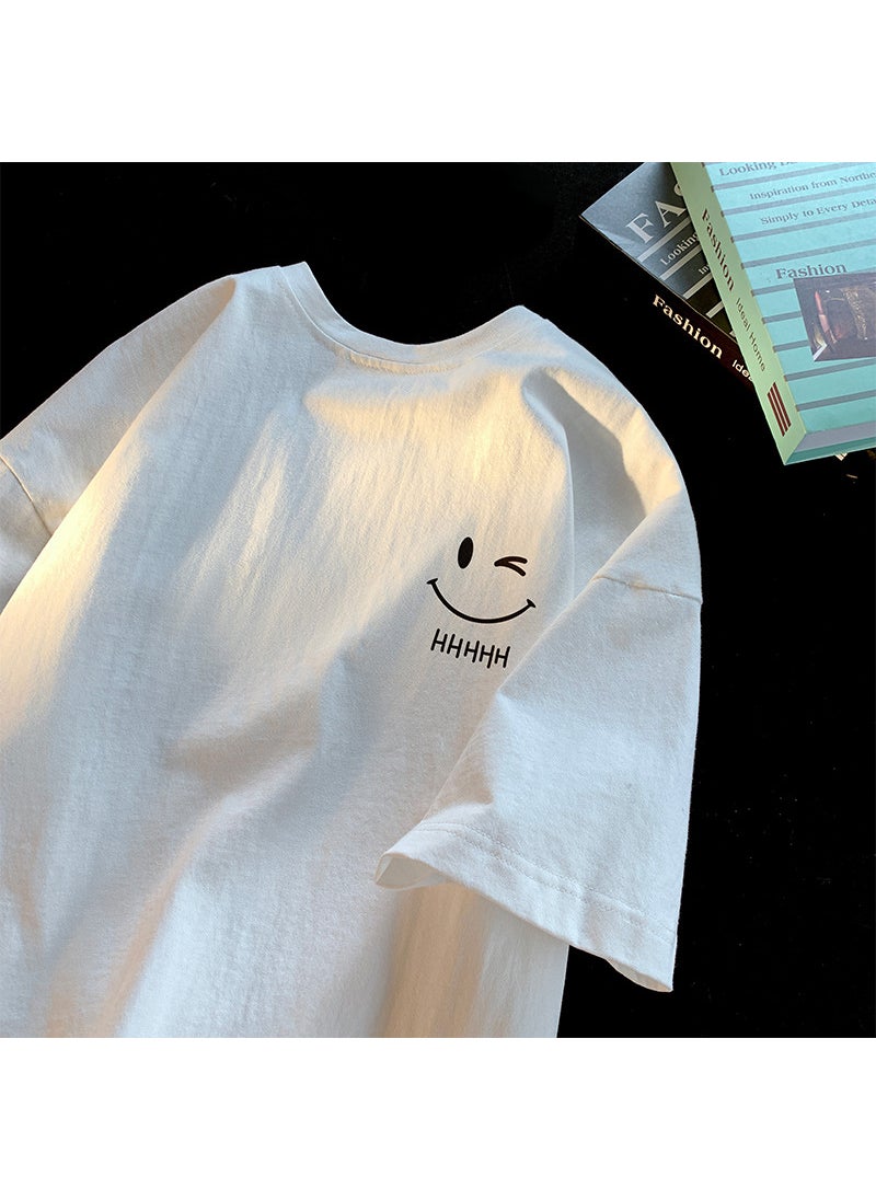 Generic - Summer 2024 Smiley Face Mens Fashion Tee Brown - Image 1