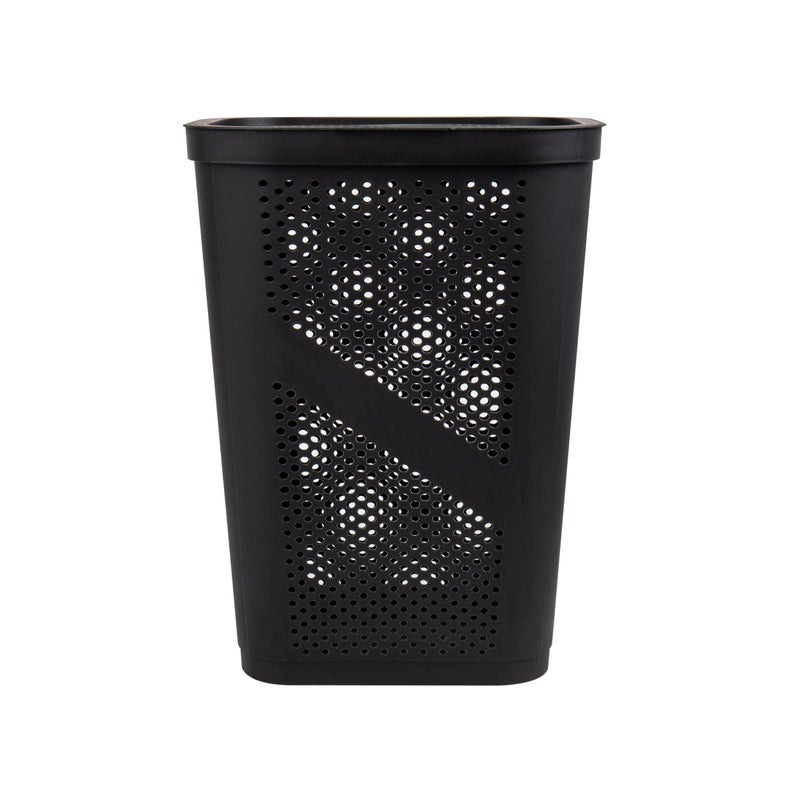 Mind Reader 60L Slim Laundry Hamper, Clothes Basket, Lid, Ventilated, Plastic, Set of 2, Black - Image 5