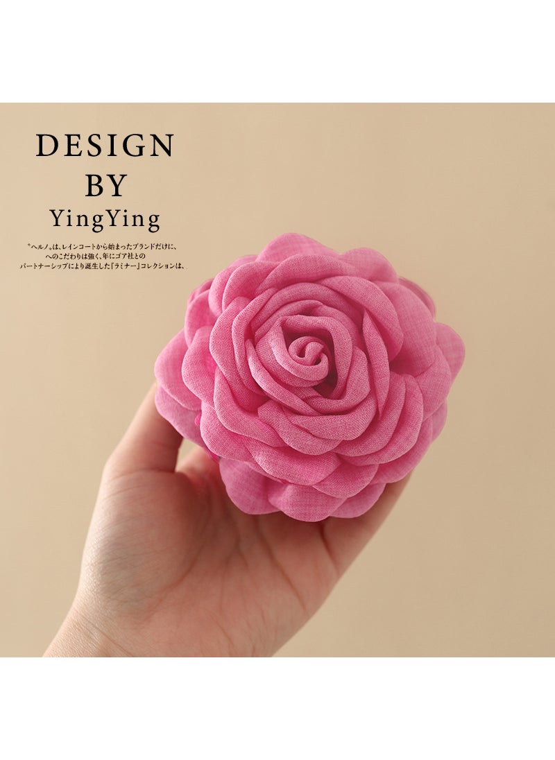 Generic - Yiwu Factory Solid 3D Rose Hair Claw Handmade Fabric Hair Grip Rose powder - Image 1